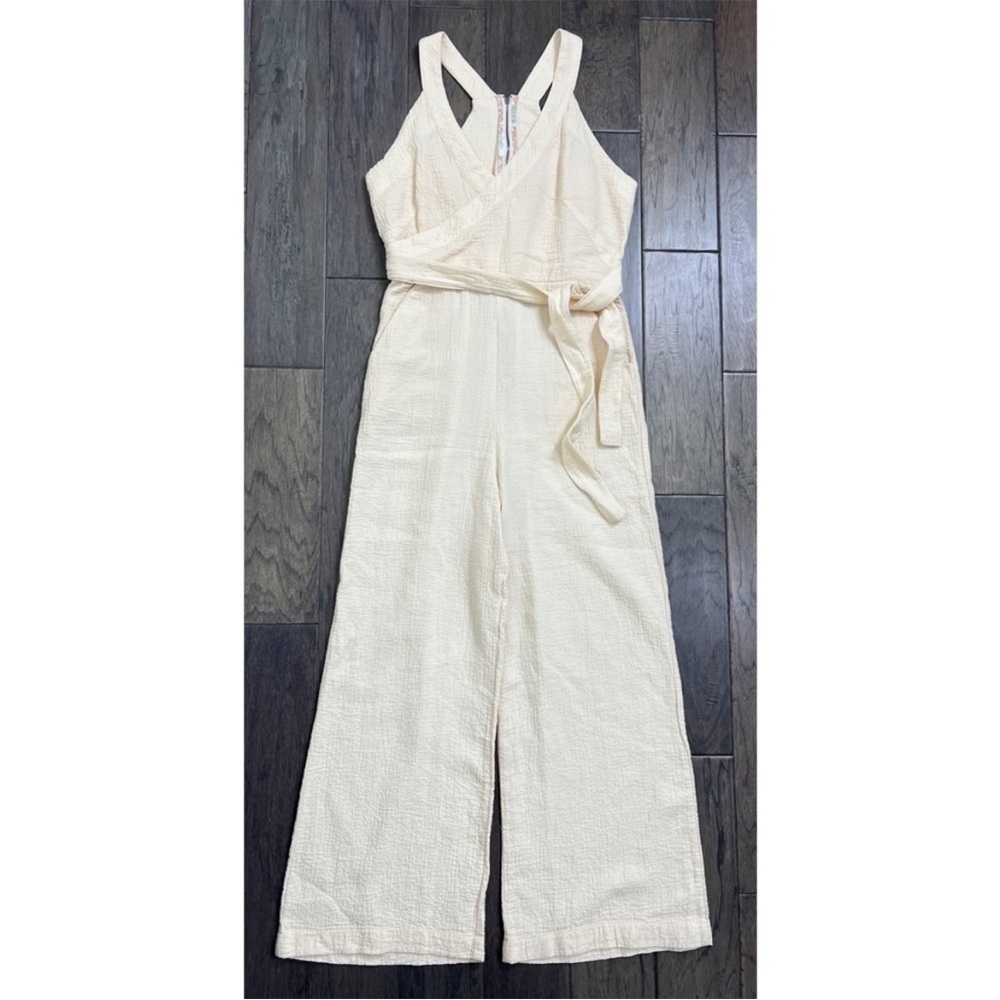 NWT Anthropologie Demi Cream Textured Jumpsuit - Picture 5 of 7